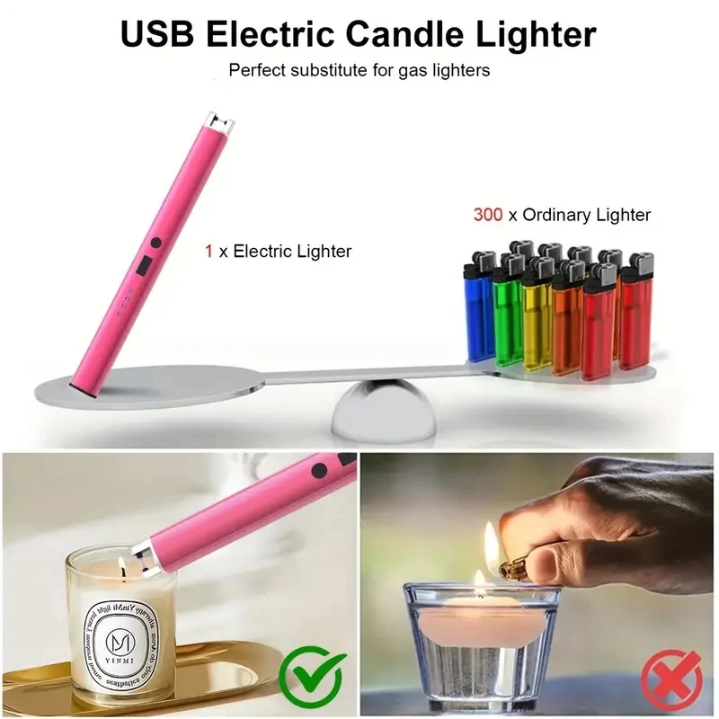 1pc-Creative use of outdoor camping lighter, candle lighter, USB charging lighter, outdoor kitchen barbecue ignition