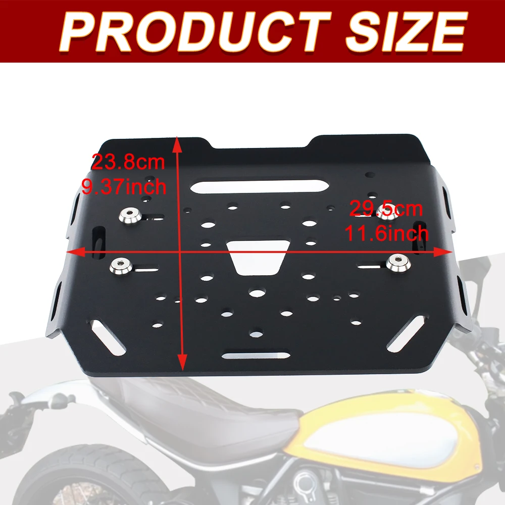 Topplate Steel Support Bracket For DUCATI SCRAMBLER 800 / Sixty2 Scrambler Desert Sled Motorcycle Rear Luggage Cargo Rack CNC