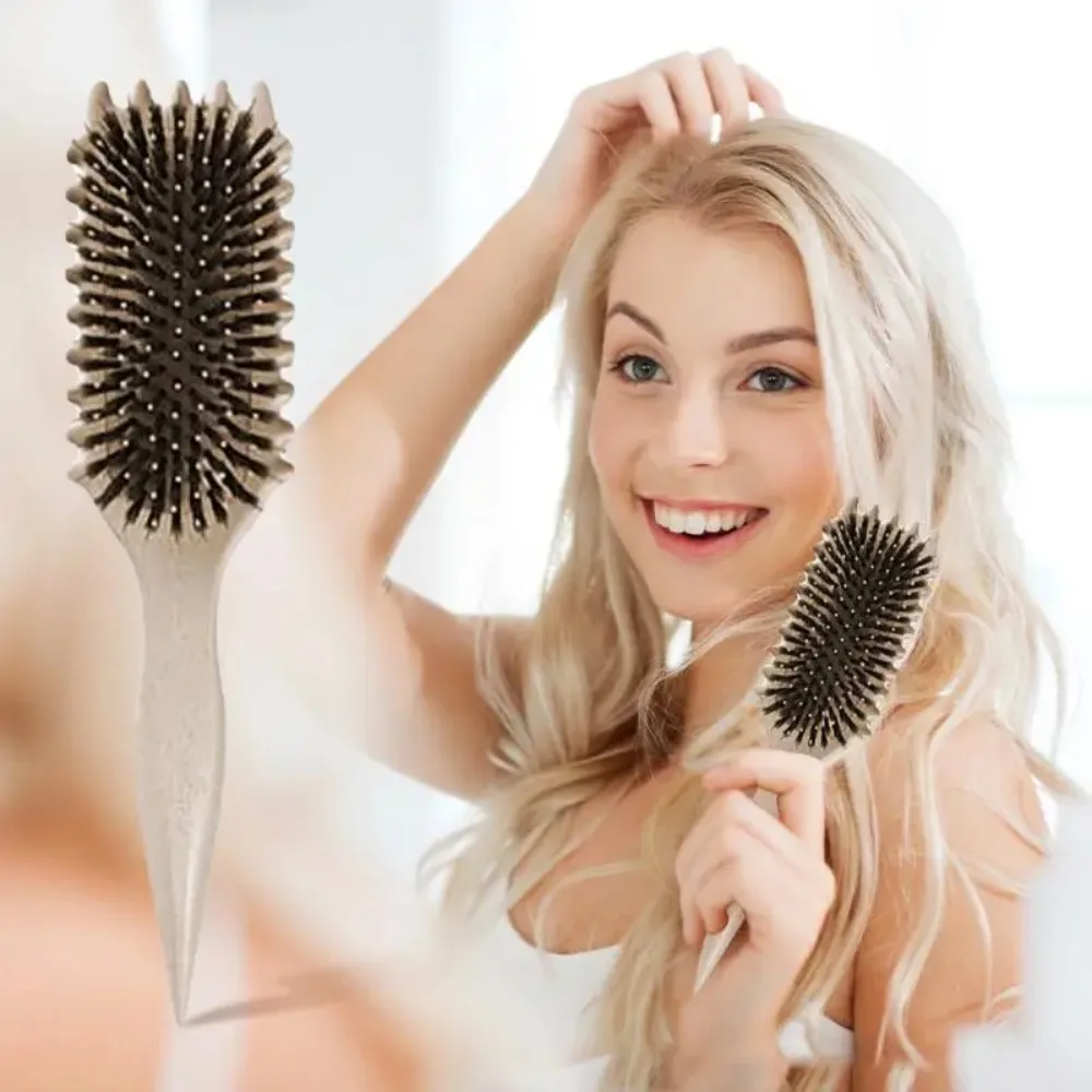 

【Peace】Scalp Detangling Brush Curly Hair Scalp Massage Hair Comb Air Cushion Comb Natural Bristles Hair Styling Barber Tools