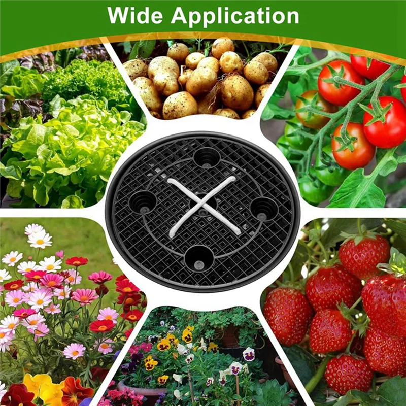 A84X-Self Watering Fabric Pot Base 4-Pack Auto Pots Fit 5 Gallon Grow Bags,Auto-Irrigation Water Delivery System
