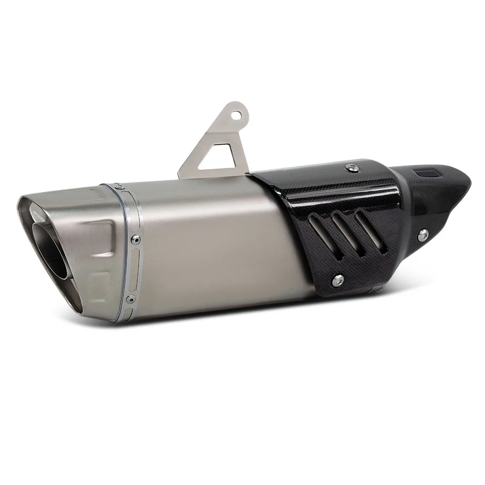 

Universal 51mm Motorcycle Exhaust Pipe Muffler with Carbon Fiber Shield Motocross Escape for RC390 R3 MT03 Z900 R6