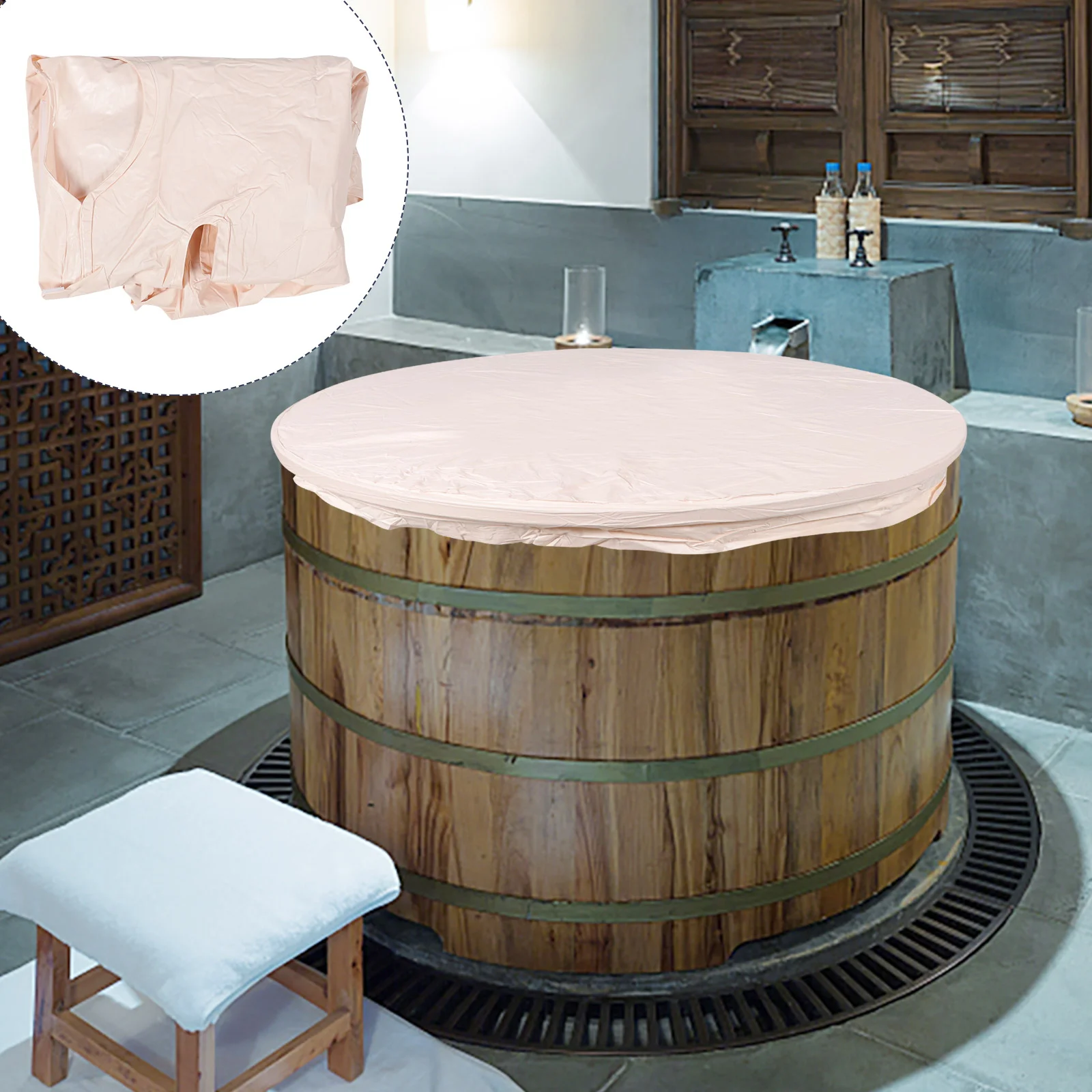 Folding Bathtub Insulation Cover 80x80 PVC Portable Soaking Lid for Bath Tub Accessories Thermal Insulated Foldable Replacement