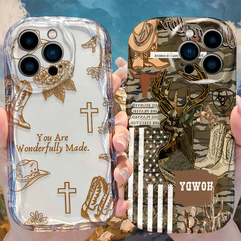 

Чехол American West Cowboy Hat для iPhone 17, Air 16 E 15 14 Plus 13 12 Mini 11 Pro Max, противоударные чехлы из жидкого силикона Funda