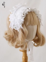 Original Mood Limited Lolita Bow Lace Hair Band Kc Gorgeous Hair Band Generate Color Rose