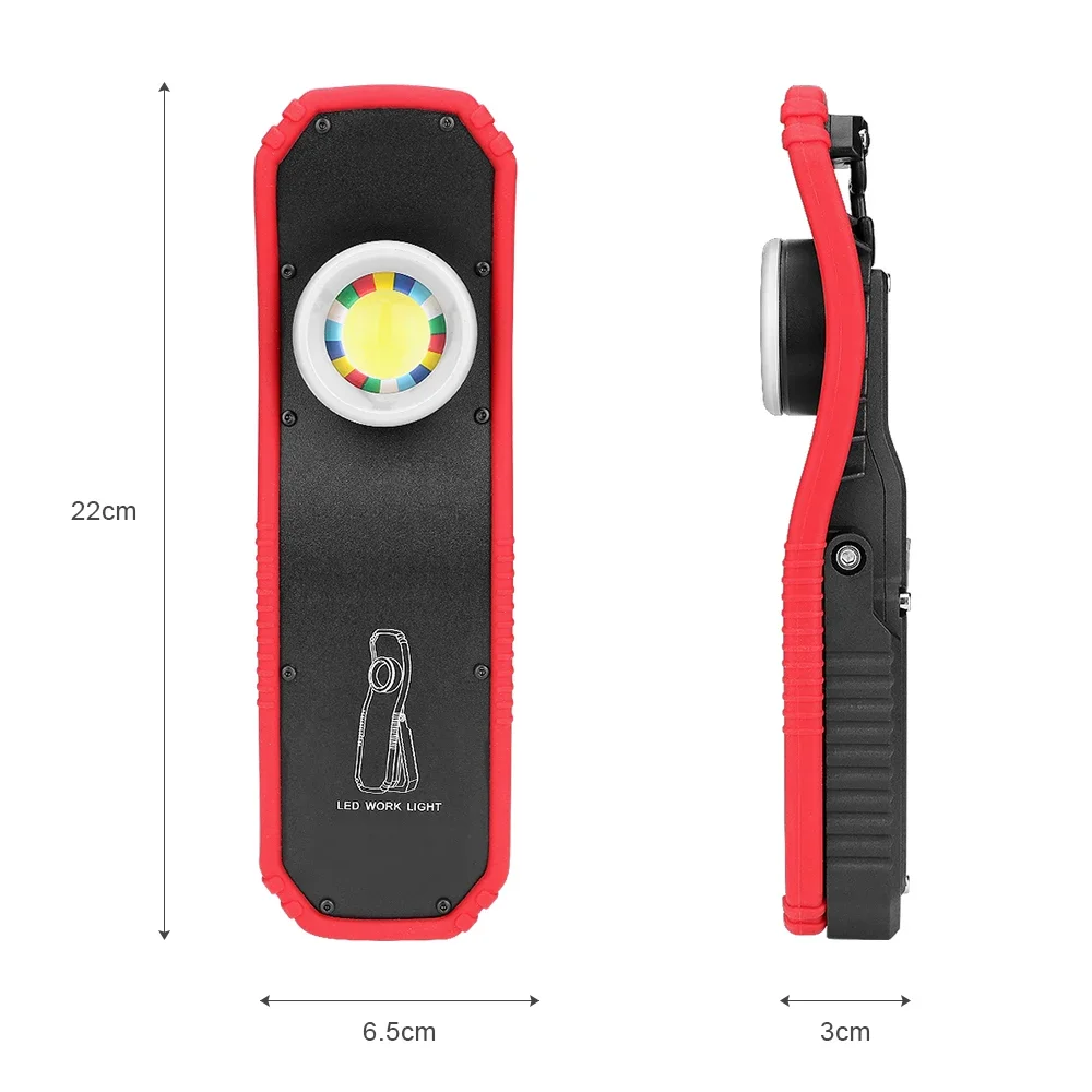 2026 Portable  LED Work Light, USB Rechargeable Magnetic Camping Lamp with Hanging Hook, High & Low Brightness Modes