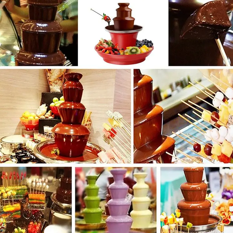 3-layer cheese fountain chocolate fountain stainless steel chocolate butter fondue fountain chocolate melting tower waterfall