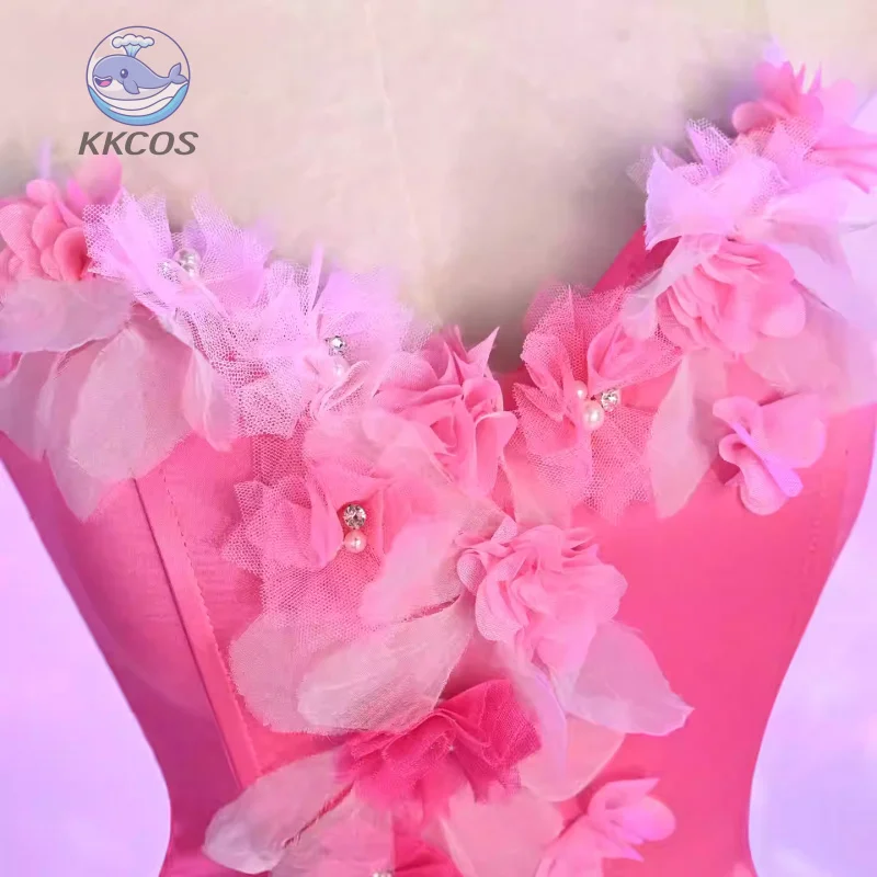 Fair senhora princesa flora s9 cosplay traje mulher anime dos desenhos animados vestido rosa meninas roleplay fada de flores dia das bruxas