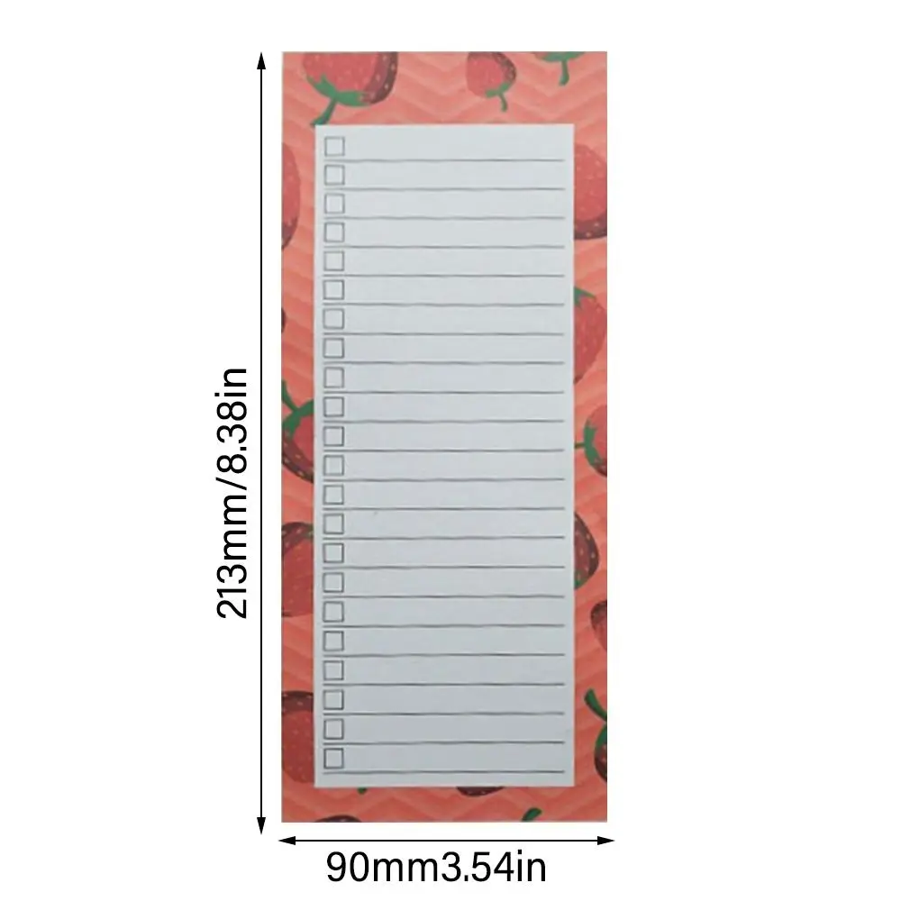50 Sheets Magnetic Note Pad Removable Sticky Planner Memo Pad For Fridge Fruits Printed Pattern Plan Book To Do List Stationery