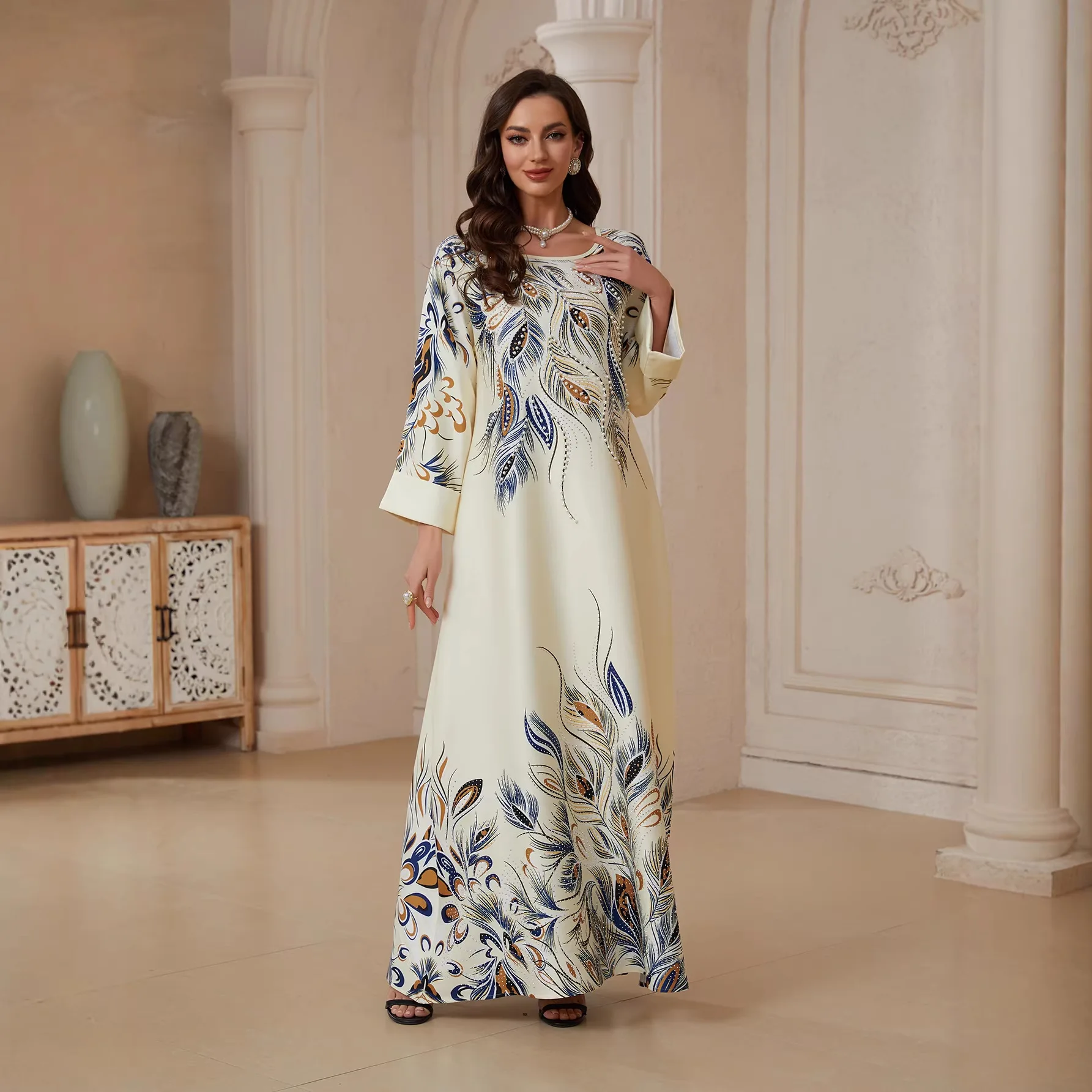 Turkey Women Fashion - Vrouwen Kralen Diamanten Bezaaid Gedrukt Losse