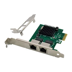 BCM5718 Gigabit Server Network Card PCI Express X1 Dual Port Network Adapter Card Compatible with WOL PXE VLAN