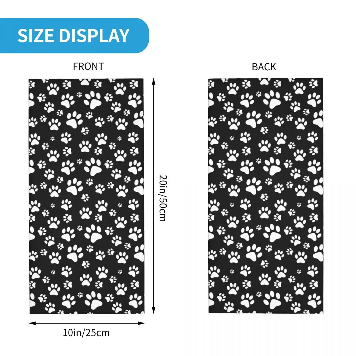 Dog Paw Print Love Pattern Best Gift Bandana Neck Warmer Women Men Winter Ski Hiking Scarf Gaiter Animal Footprint Face Cover