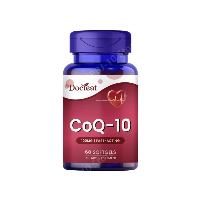 CoQ10 100mg Dietary Supplement with Vitamin E and Omega 3 Daily Nutritional Support Softgels 60 Count