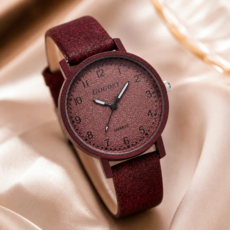 Retro Style Ladies Watch Soft PU Leather Strap Analog Quartz Wristwatch Minimalist Number Dial Fashion Casual Watch for Female