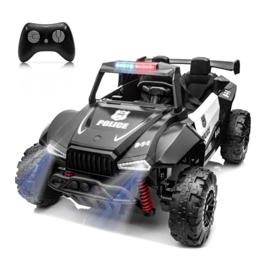 

' 24V 2-seater off-road UTV ride-on car for outdoor use, black ABS plastic body, 200W×2 motor power, remote control, Bluetooth,