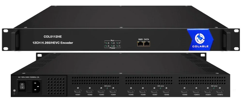Radio- und TV-Rundfunkgeräte 8 Kanäle H265 HEBL-Video-IP-Streaming-Hardware-Encoder COL5112HE