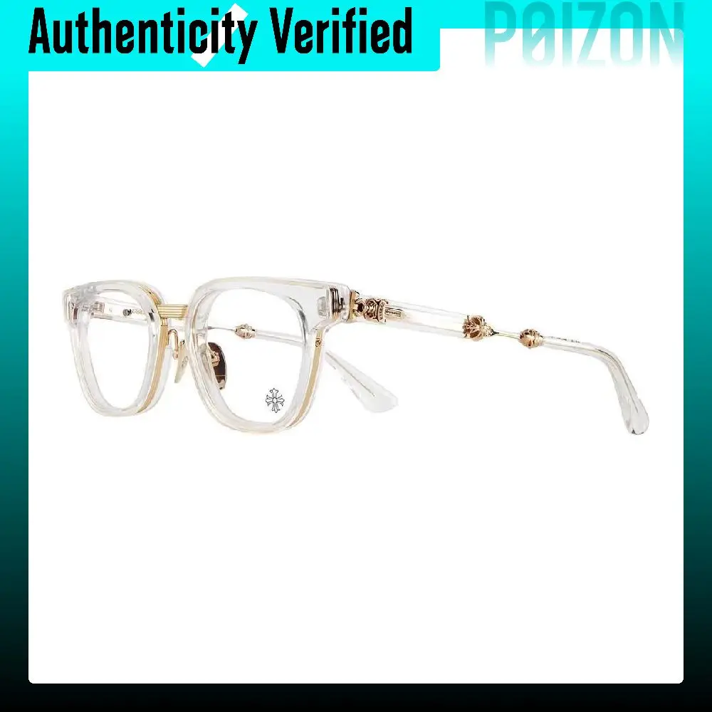 Chrome Hearts Irregular Shape Eyeglass Frames Unisex White DUCK BUTTER-CRYS/GP