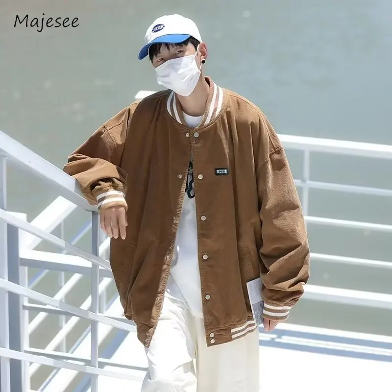 

Baggy Jackets Men Japanese Style Harajuku Sporty Baseball Uniform Preppy All-match Unisex Tender Prevalent Spring Autumn Chic