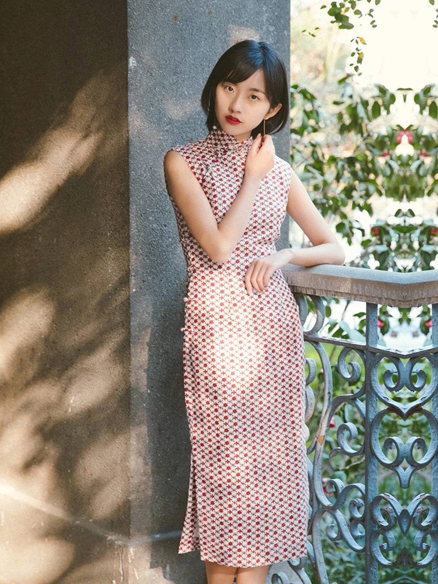 

Spring Summer Svel f Open Front Medium Length Retro Artistic Daily Floral Print Linen Jeanne