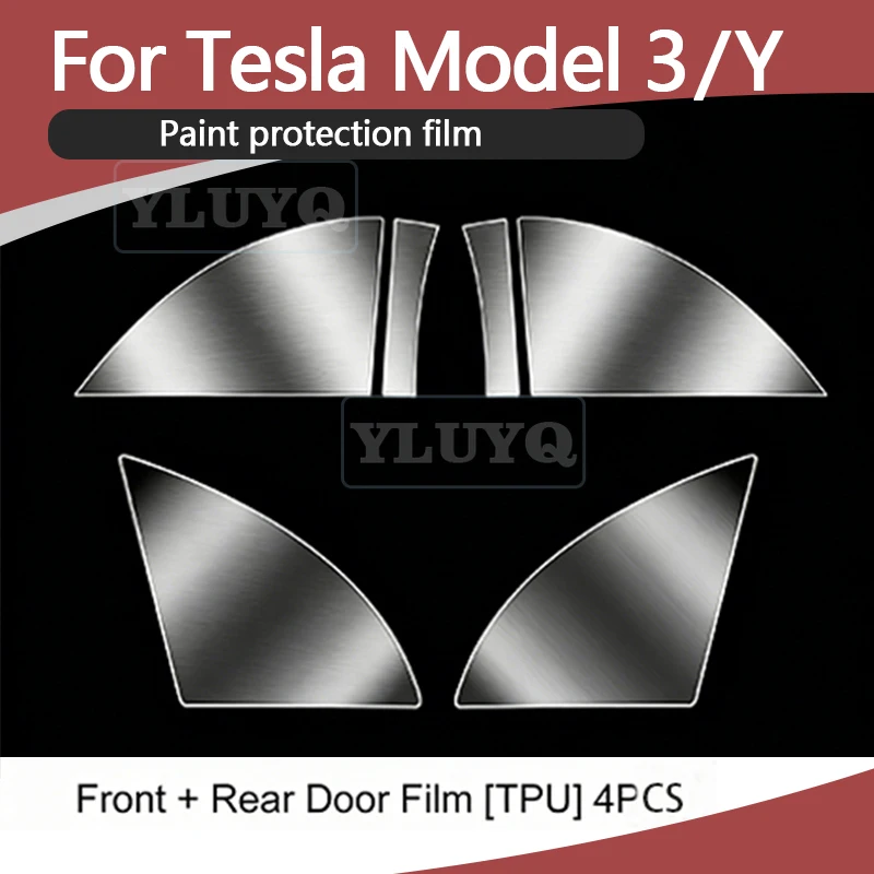 For Tesla Model 3/Y Protective Film TPU Invisible Car Wrap No-Cut Car Door Paint Protection Sticker Car Modification
