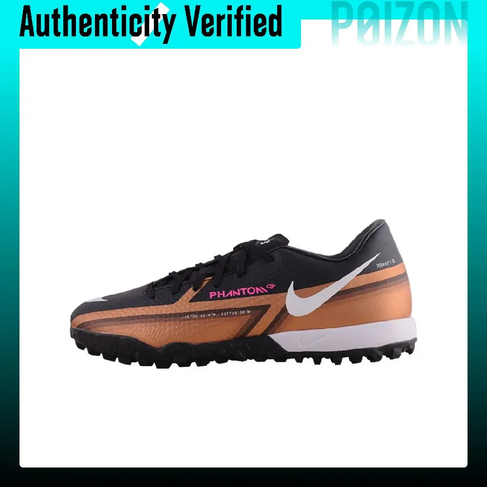 Nike Phantom GT2 Soccer Shoes Men's Low-top Metallic Copper/Black/White/Pink DR5965-810