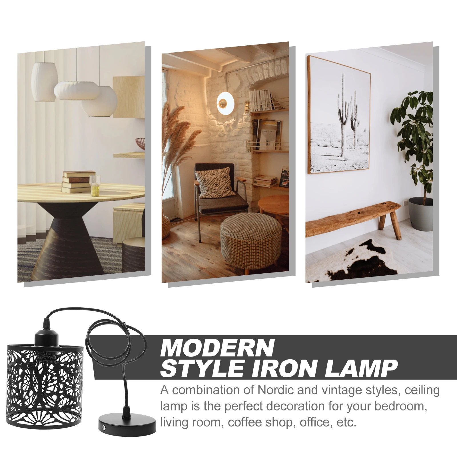 

Iron Art Single-Head Ceiling Lamp Retro Nordic Vintage Style Decorative Light for Bedroom Living Room Restaurant Cafe
