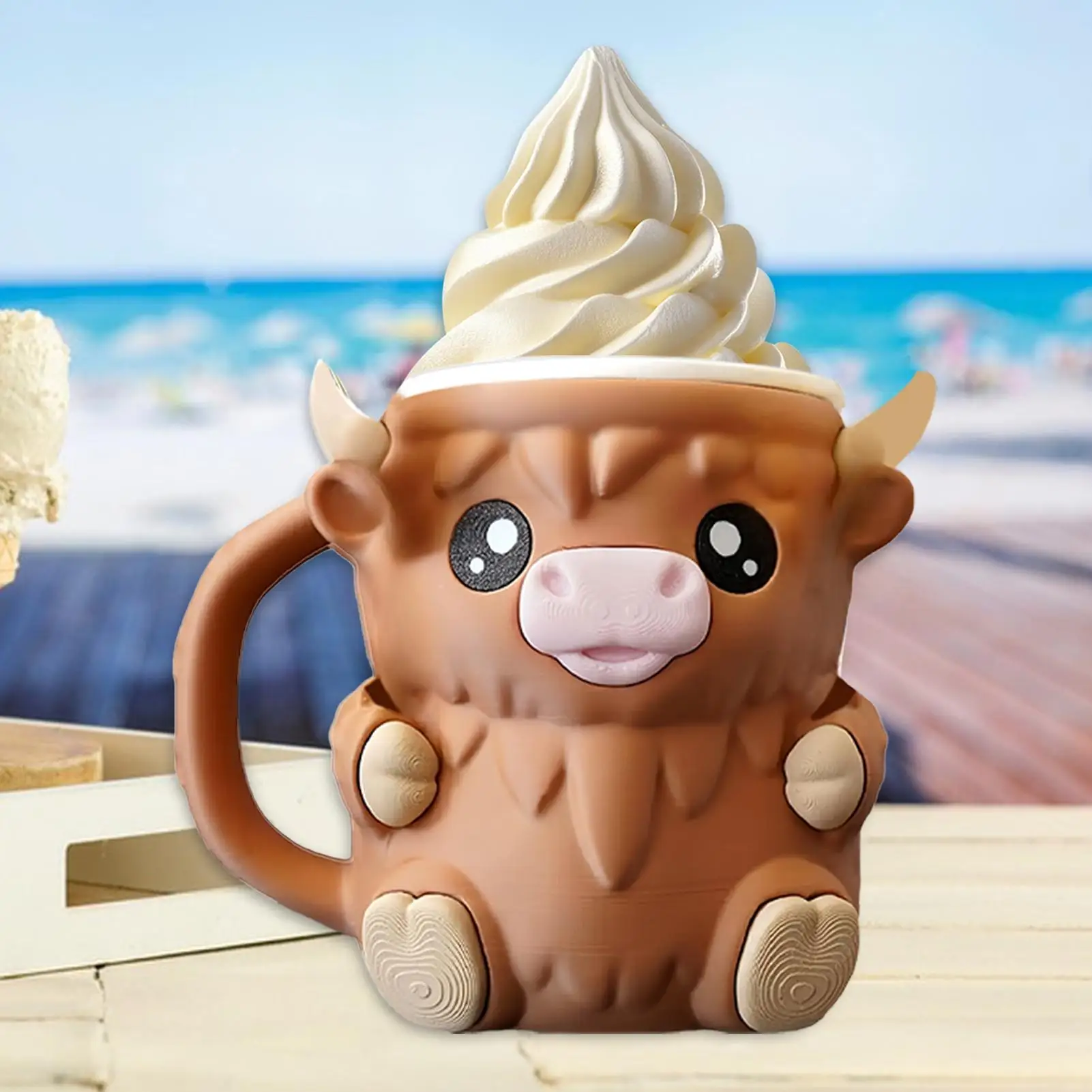 Ice Cream Holder Highland Cow Ice Cream Holders Sleeves Spill-Proof Beer Can Cup for Freezer Dessert Soda Outdoor Trips Summer - view 3