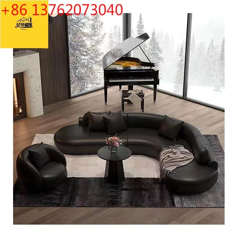 L-shaped sofa living room, hotel lobby, beauty salon, sofa office, high-end lounge area
