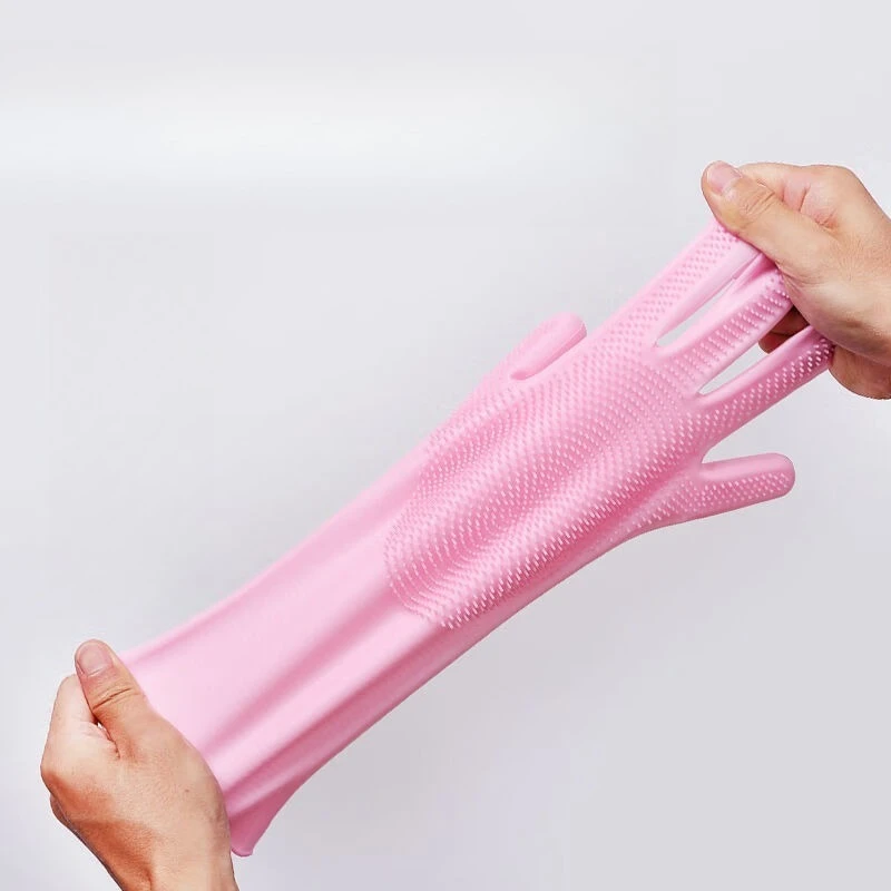 Multi Function Silicone Dishwashing Gloves Reusable Rubber Gloves For Washing Bowl Vegetable Household Daily Use