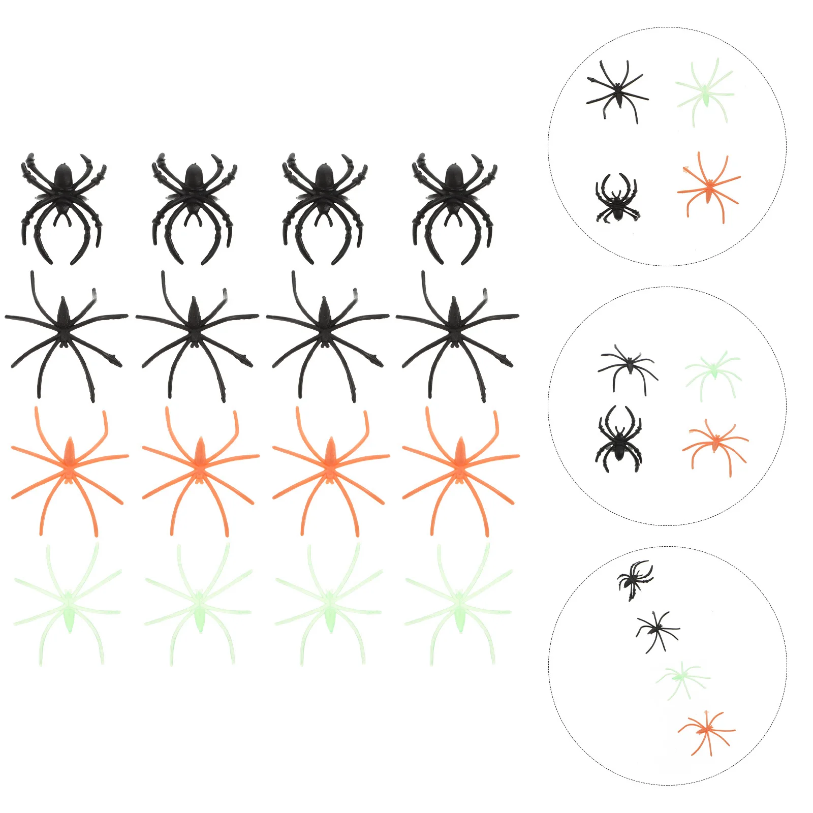 100 pezzi di ornamenti per anelli di ragno che si illuminano al buio di Halloween, forniture per feste, ornamenti di ragno in plastica, anelli decorativi per cosplay
