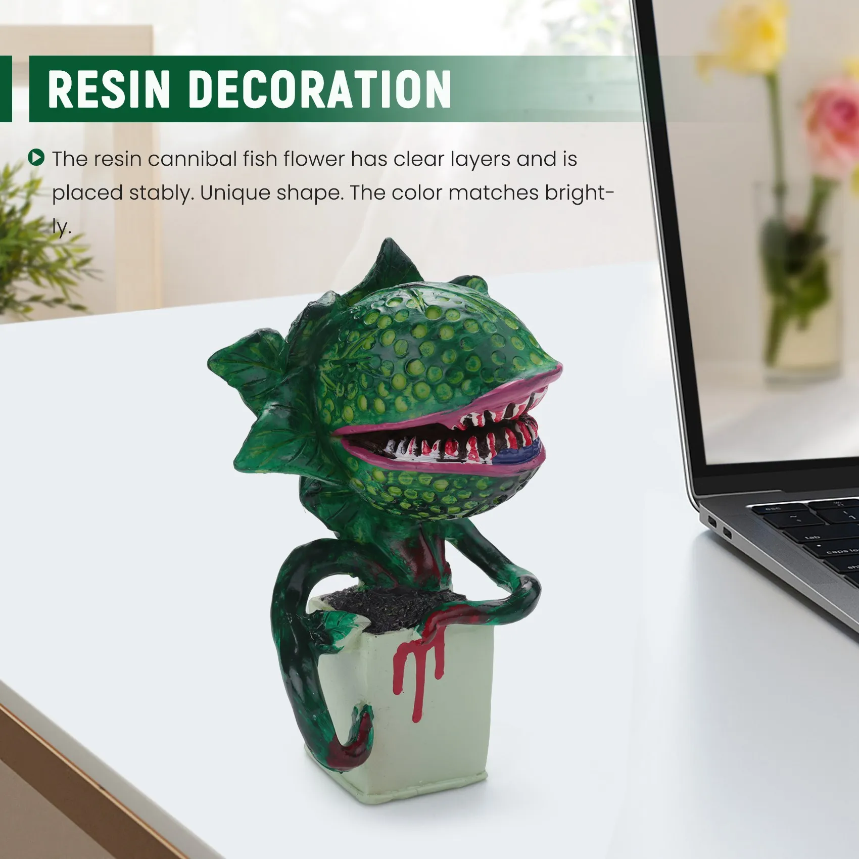 Реплика цветка пираньи, реквизит для фильма, украшения из смолы для двора, маленький магазин ужасов, украшение на Хэллоуин, хит продаж