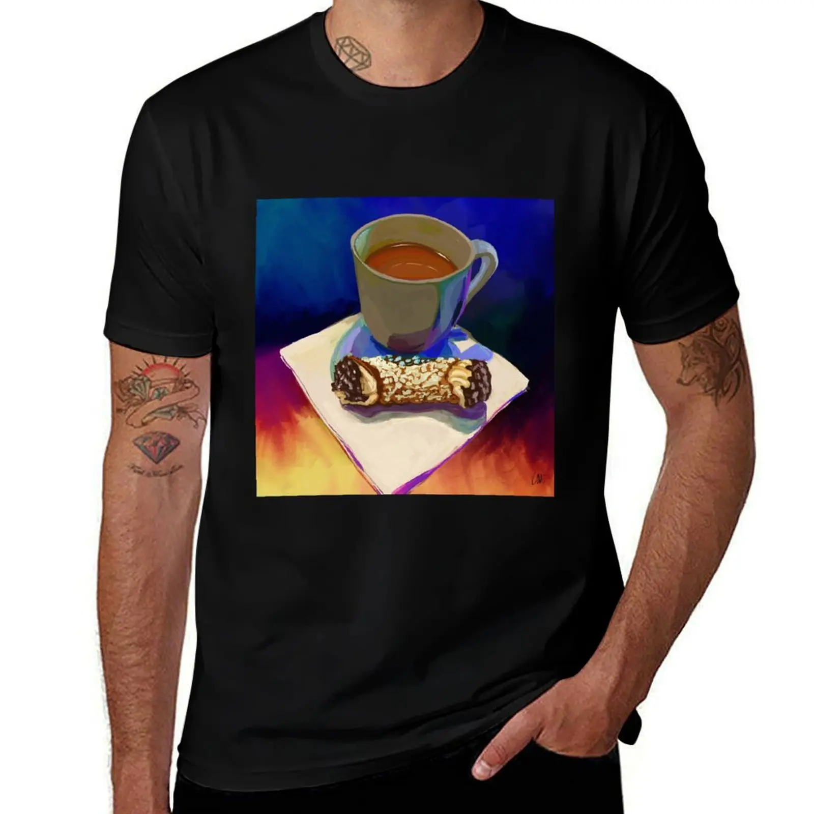 

Coffee and Cannoli T-Shirt t shirts for man cotton t shirt man casual