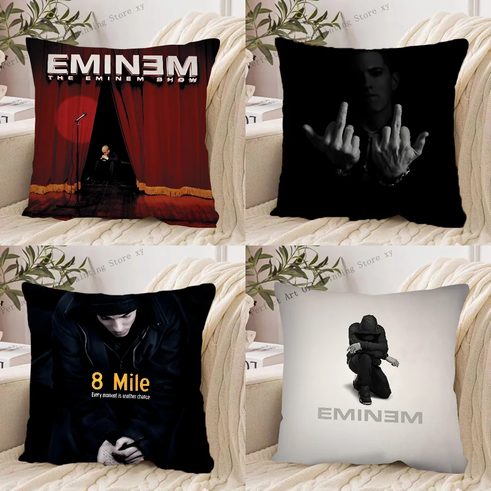 Hip Hop Rapper E-Eminem Pillow Case Fashion Square Pillowcase Bedroom Sofa Room Ins Decoration Leisure Cushion Cover 40x40