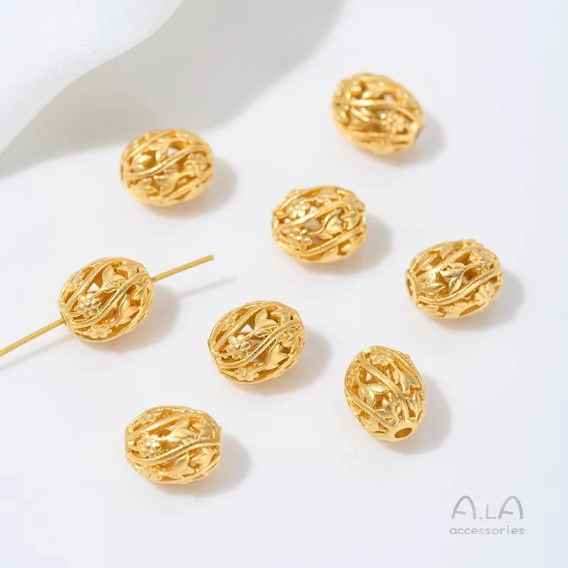 Vietnamese Sand Gold Does Auspicious Cloud Butterfly Flower Bead Back Cloud Bucket Bead DIY Handmade Beaded Jewelry Accessories