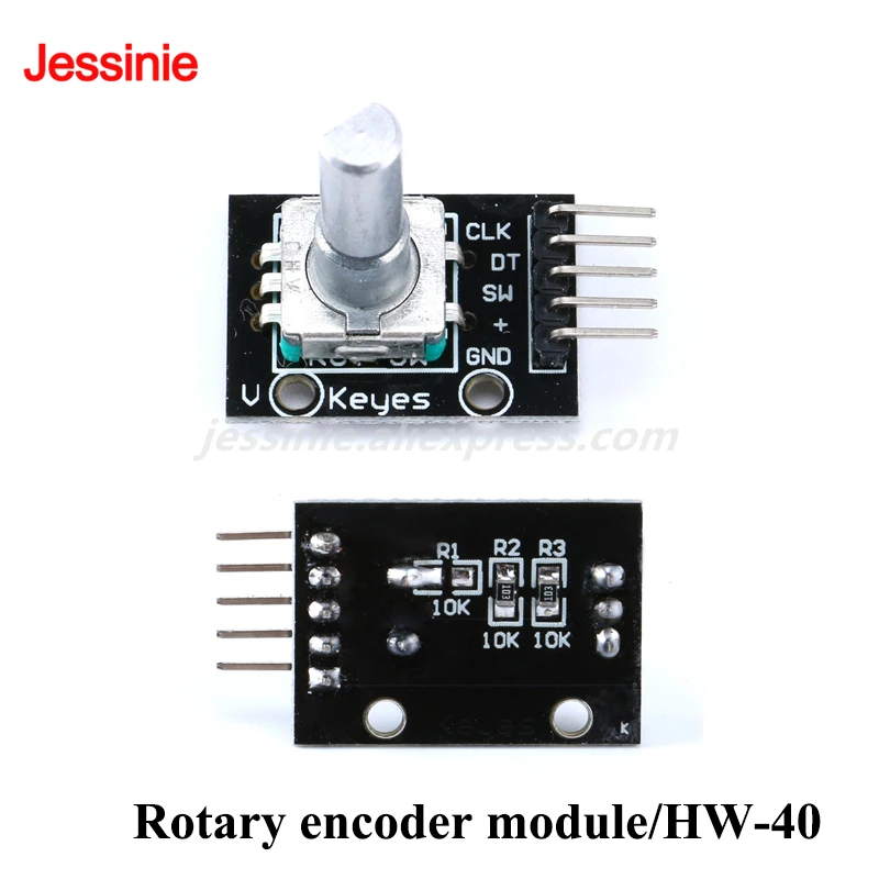1Pc-5PCS KY-040 360 Degrees Rotary Encoder Module with 15x16.5mm Black Knob Cap Sensor Switch Development Board for Arduino