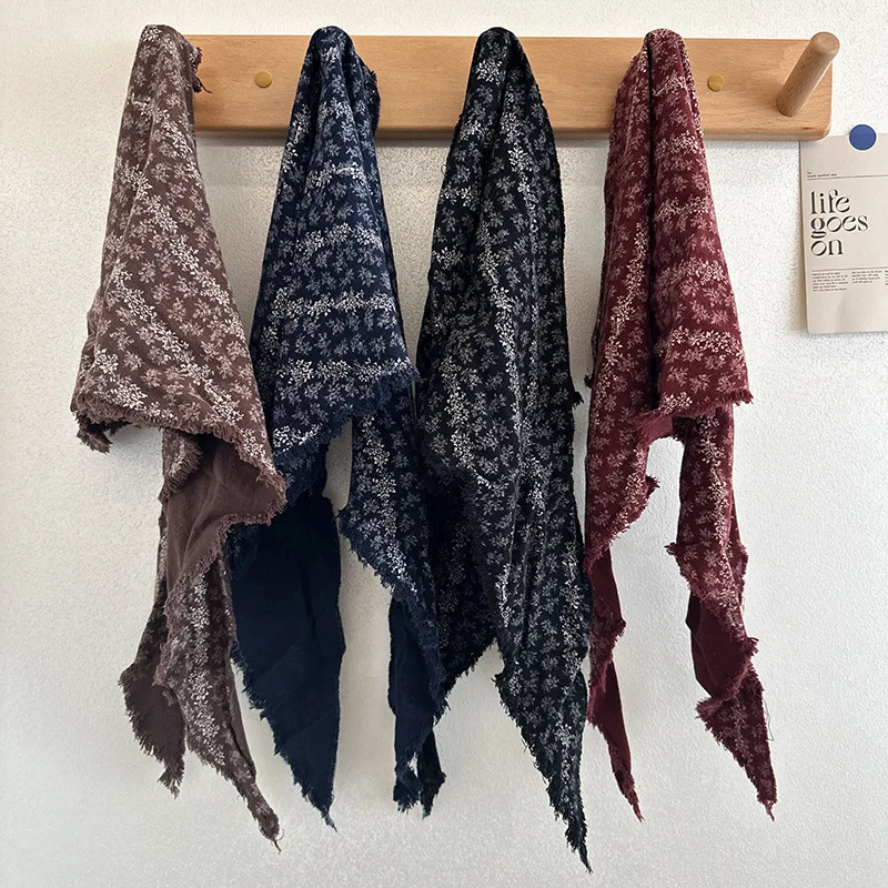 

Triangle Scarf Autumn Fashion Literary Retro High-End Shawl Air Conditioning Stole Small Neckerchief Women