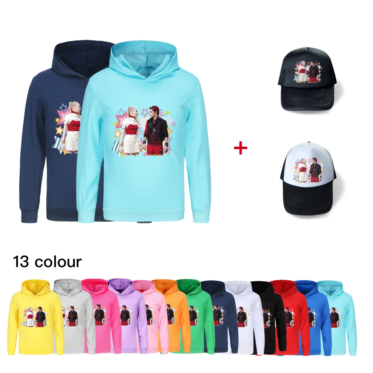 

Kids zombies4 Cartoon Clothes Student Hoodie Baby Girls Hoody Sweaters Boys Long Sleeve Coats Child Clothing+hat4794