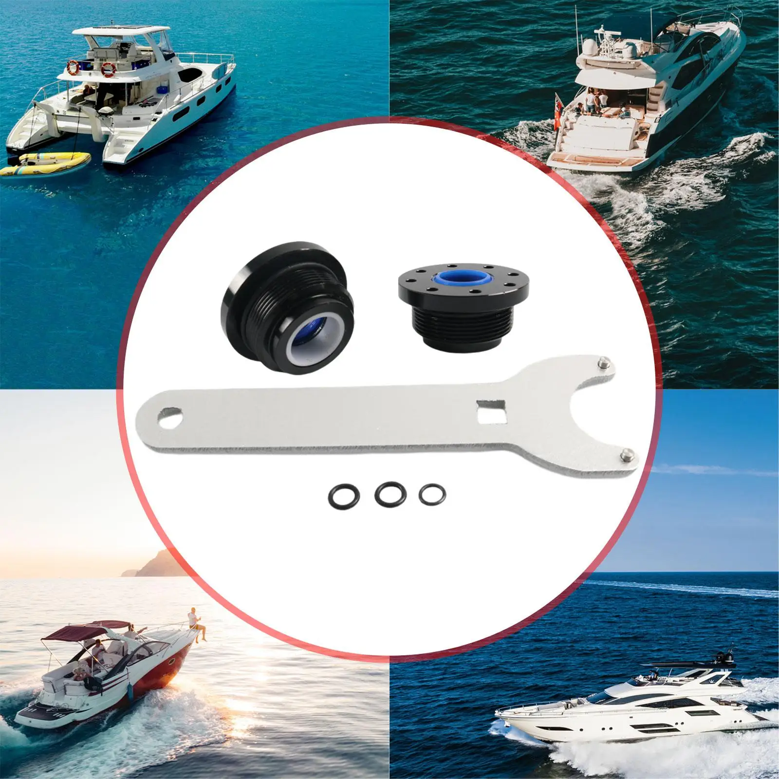 

Front Mount Boat Cylinder Seal High Performance Hydraulic Steering Kit with Pin Wrench for Watercraft
