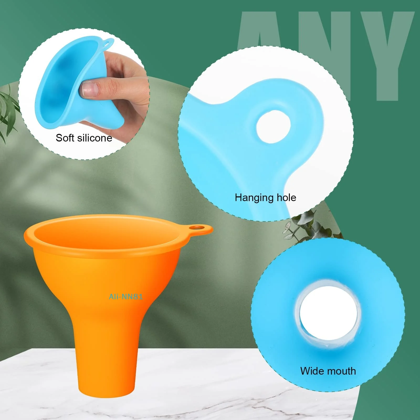 【N】4 piezas de embudo de boca ancha, juego de enlatado de salsa de condimentos Flexible para el hogar, restaurante, cocina, botellas exprimibles, tarros, latas