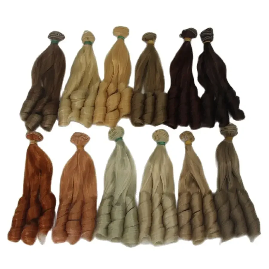 Bjd Wig Accessories 20*100CM Doll Hair for 1/3 1/4 1/6 1/12 Nature Color Screw Curly Bjd Wig Diy Hair Extension