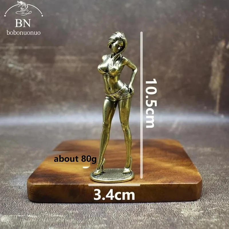 HIGH 10.5cm Solid Copper Beautiful Woman Ornament Sexy Bikini Beauty Figurine Girl Model Collectible Statue Gifts Man Brothers