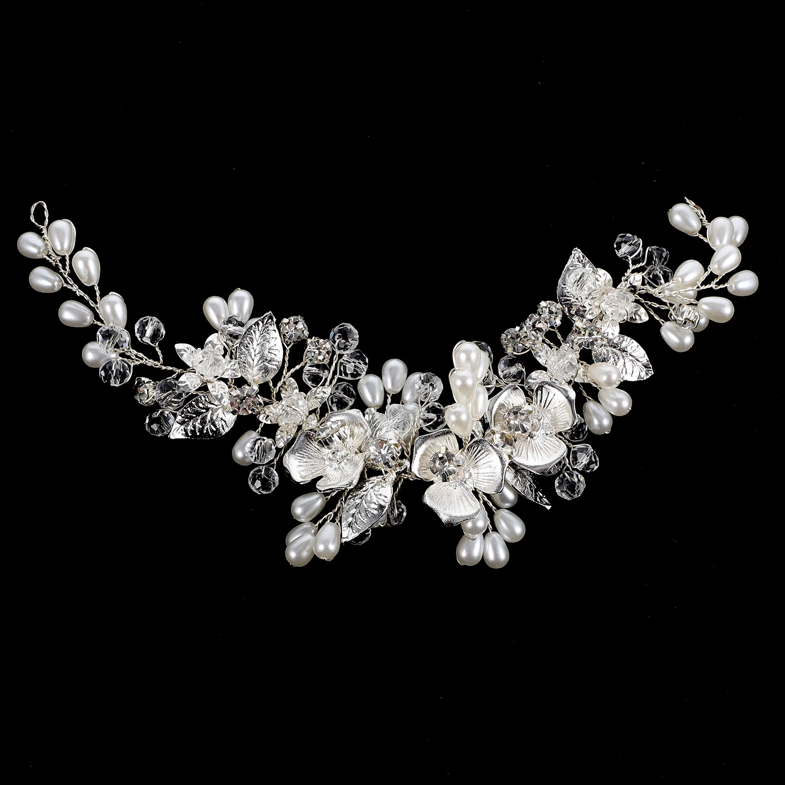 

Crystal Bridal Headpiece Wedding Vine Accessories Brides Bride Hair Piece Pearl Tiara Women Girls Hair Decorations