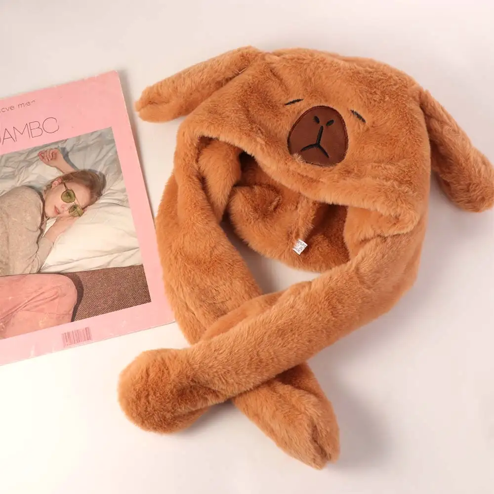 Kawaii Capybara Springen Kappe Tier Ohr Plüsch Ohr Bewegen Hut Weiche Warme Plüsch Hut Spielzeug Party