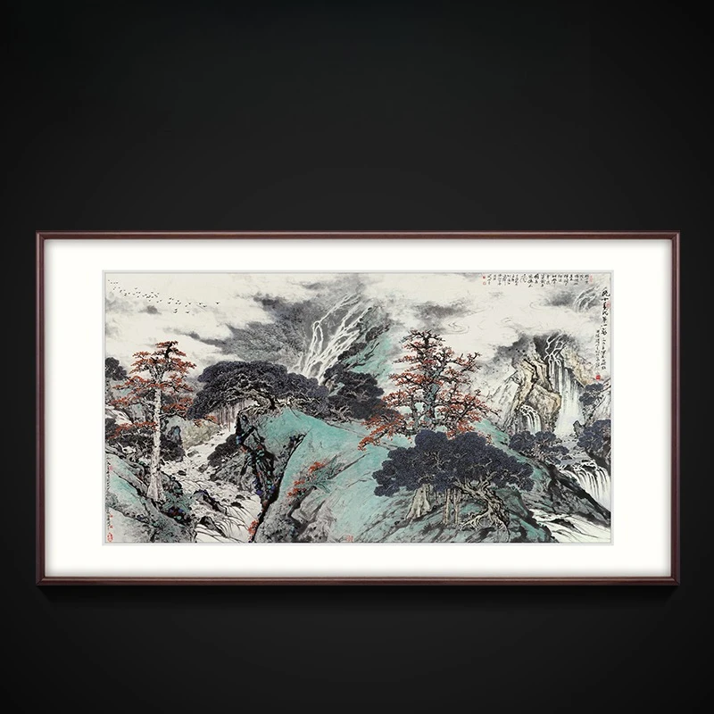 decorative painting Chinese living room landscape painting hotel office painting, Guan Shanyue, the first spring of the 1990s