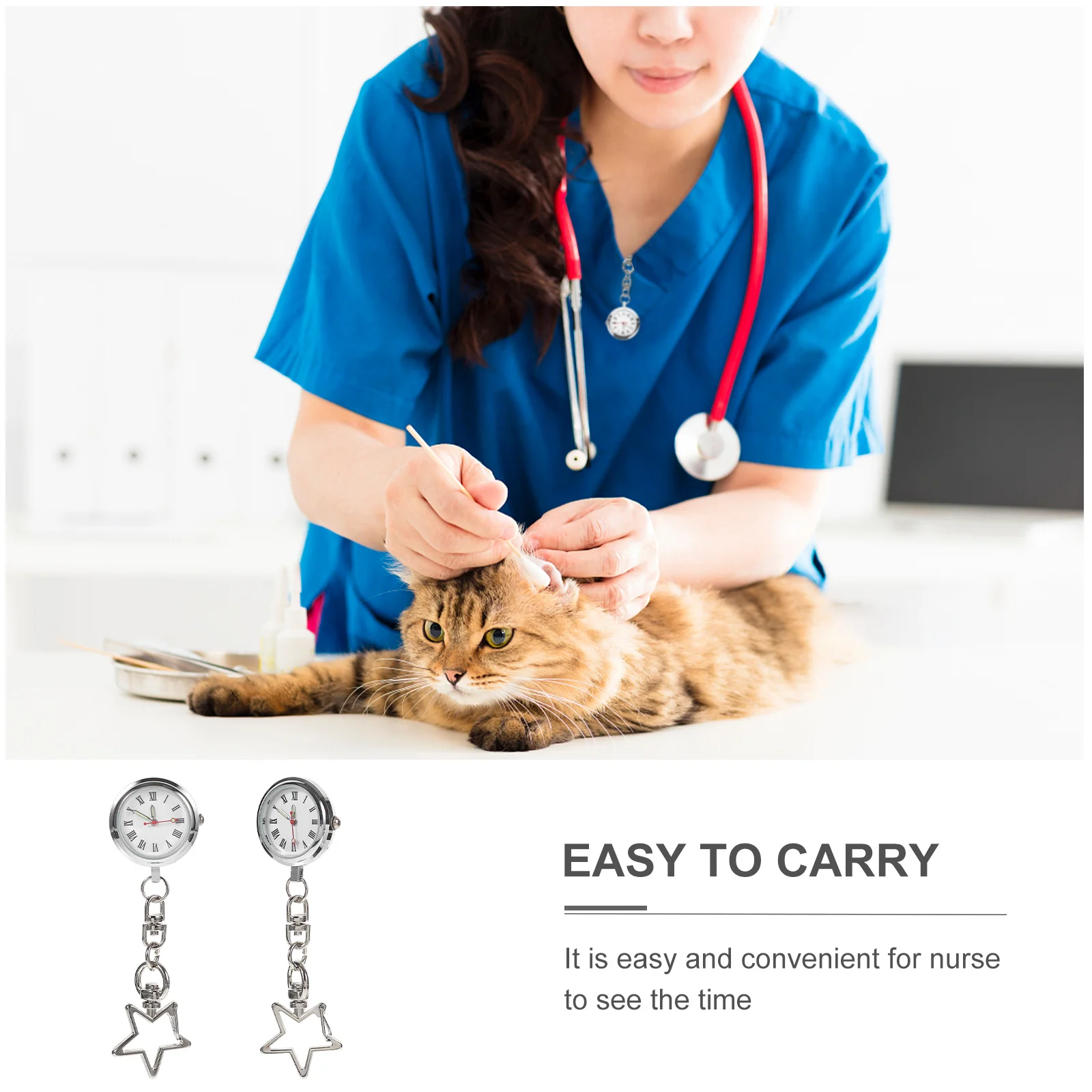 ساعة جيب للممرضات قطعة واحدة مصنوعة من خليط معدني خفيفة الوزن ومضادة للارتداء بتصميم بسيط لتمريض الطبيب المحمول لموظفي المستشفى #1