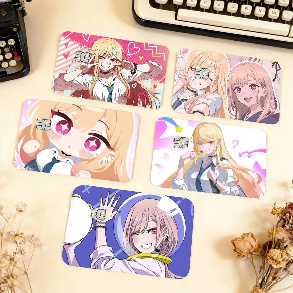 My D-Dress Up D-Darling Marin Kitagawa Waterproof Film Skin Cover Credit Card Stickers Debit Front Bank Bus Pass