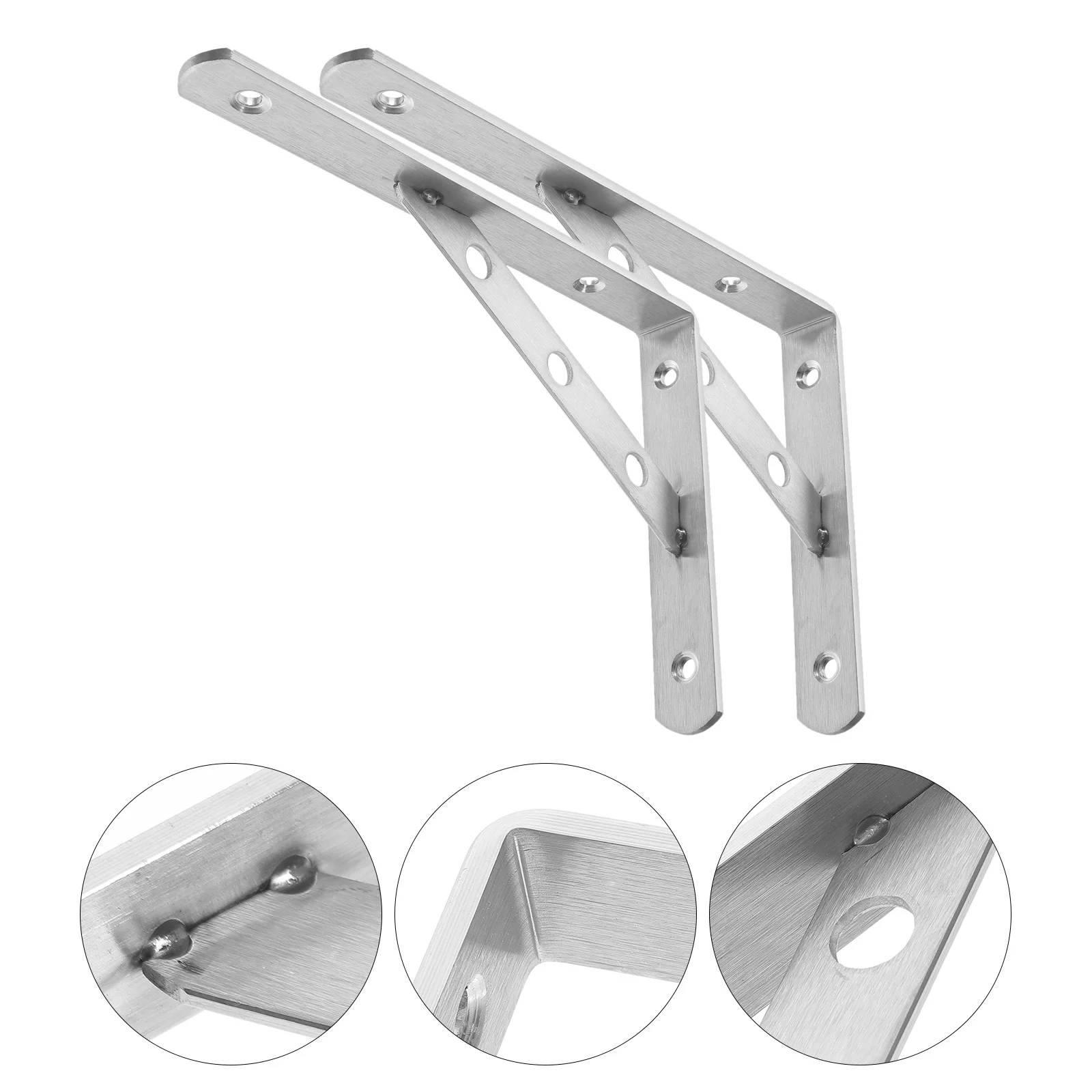 

2pcs Wall Shelf Brackets 15Cm Thickened Stainless Steel Corner Bracket For Heavy Duty Floating Shelf Garage Wall Shelving Metal