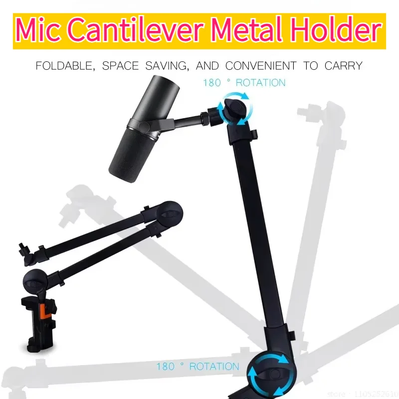 Microphone Support Spring-Free Microphone Cantilever Holder Foldable Stand Live Broadcast Stand Desktop Stand Long Arm Bracket