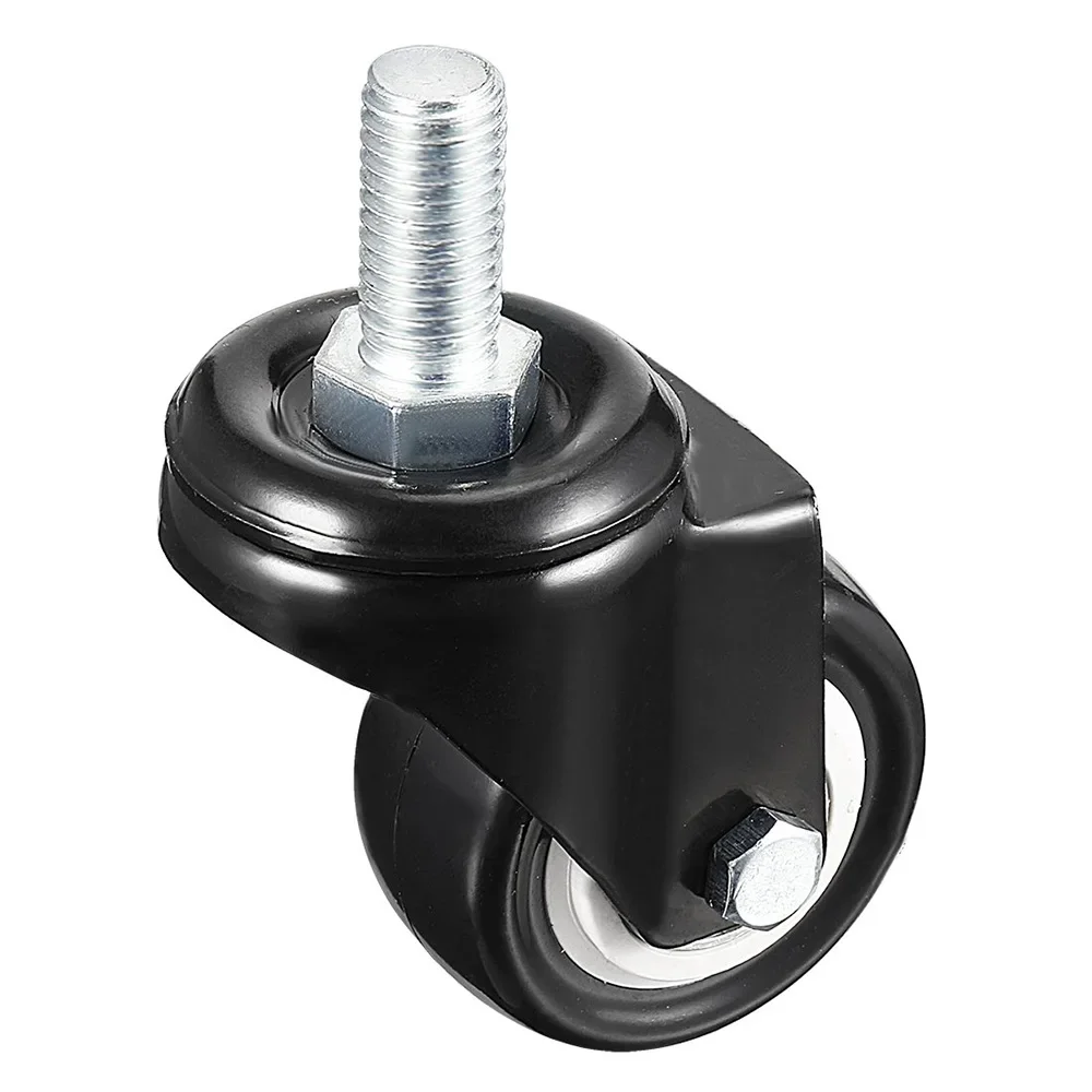 1.5 Inch Swivel Caster Wheels PU 360 Degree Threaded Stem Caster Wheel, M8 X 15mm, 330lb Total Load Capacity, Pack of 4