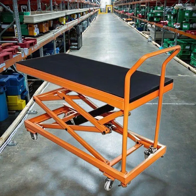 

[Best-Selling] 1.2m 1.5m Automatic Lifting Stool Electric Lifting Platform Foldable Mobile Hydraulic Load-Bearing Flat Trolley F