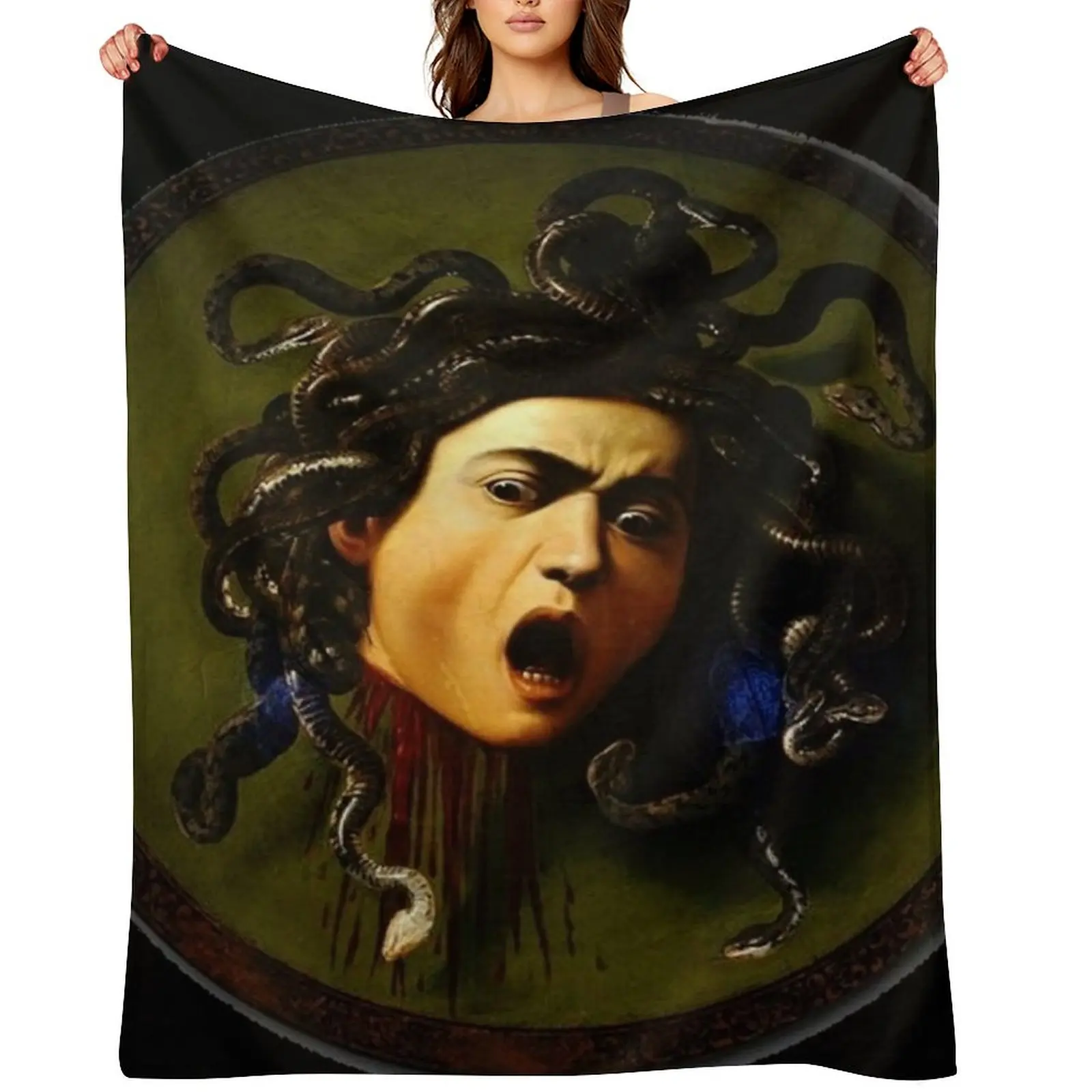 

aHead of Medusaa by Caravaggio Medusa Adult Halloween Throw Blanket Softest Nap Thermal Decorative Beds Blankets